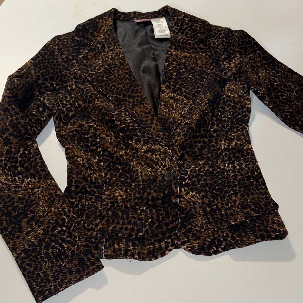 Y2K Leopard Print Women's Blazer Jacket
